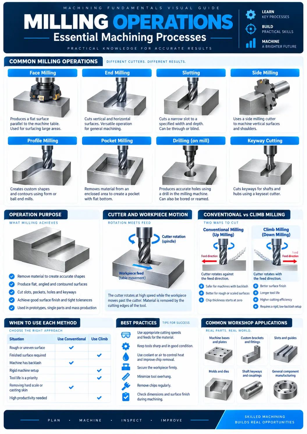 Milling Operations visual guide