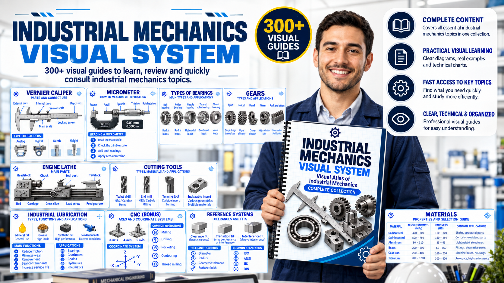 Industrial Mechanics Visual System complete collection mockup with 300+ visual guides